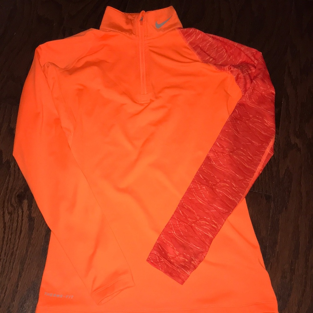 Nike Dri-Fit Orange half zip Small